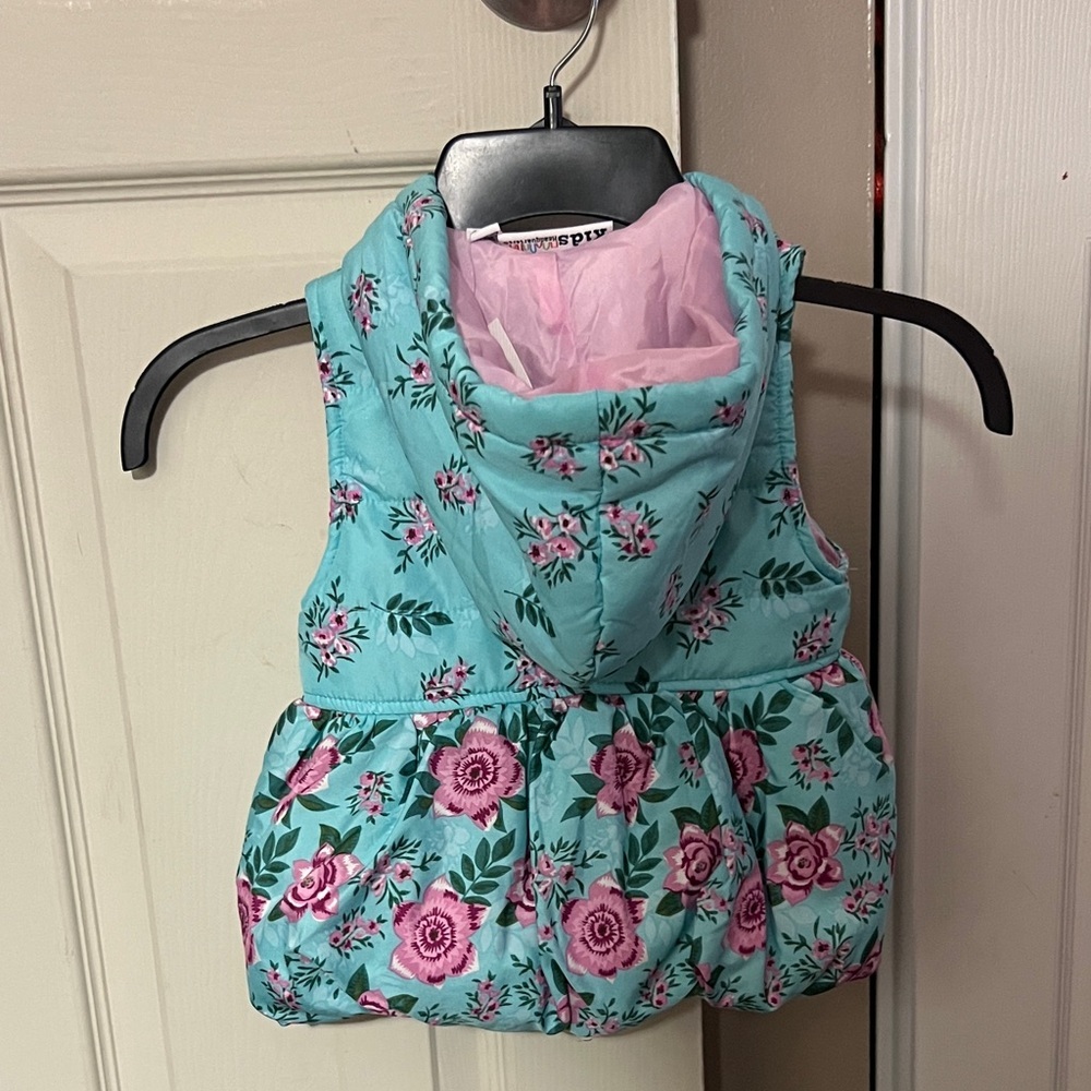 Kids Headquarters Floral Vest - Teal and Pink - Picture 2 of 7